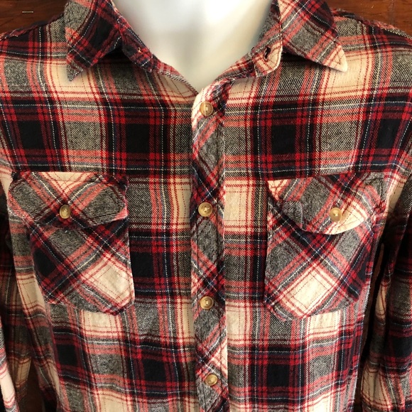 Flannel Button-Up Men’s Long Sleeve Shirt Size S - Picture 2 of 9